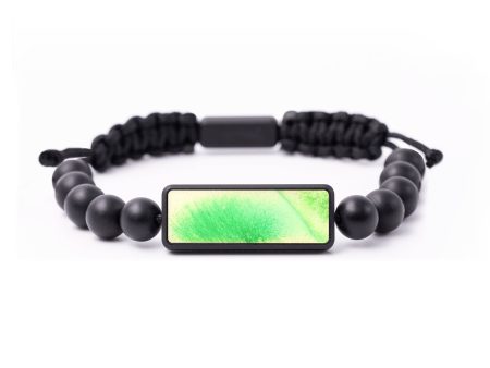 Onyx Bead Wood+Resin Bracelet - Olive (Watercolor, 664585) on Sale