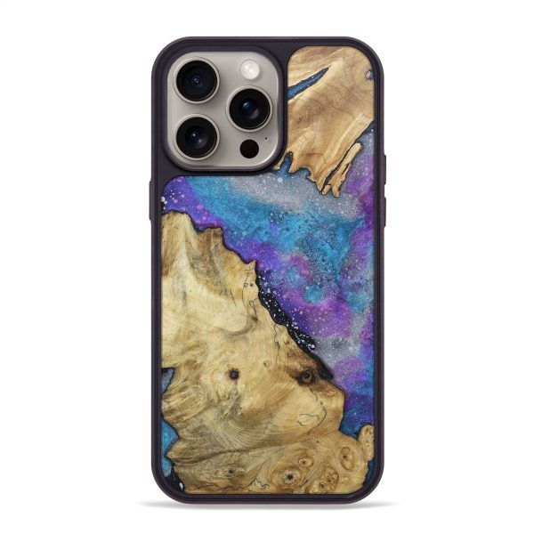 iPhone 15 Pro Max Wood+Resin Phone Case - Evelyn (Cosmos, 666011) Fashion