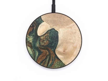 Circle Wood+Resin Wireless Charger - Carl (Green, 665653) Discount