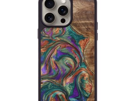 iPhone 15 Pro Max Wood+Resin Phone Case - Ramona (Green, 662800) Online