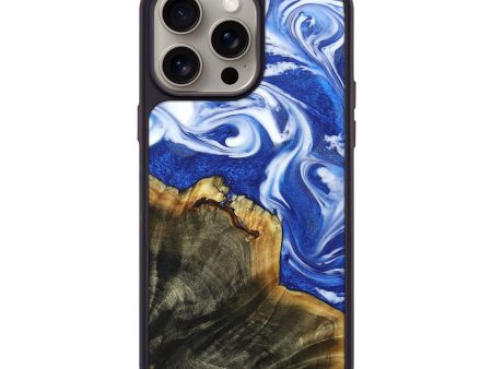 iPhone 15 Pro Max Wood+Resin Phone Case - Etta (Blue, 663644) Online