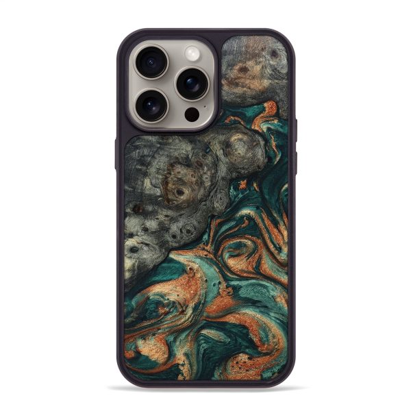 iPhone 15 Pro Max Wood+Resin Phone Case - Rickie (Green, 662368) Online Hot Sale