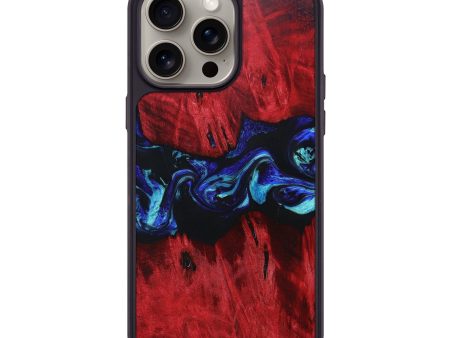 iPhone 15 Pro Max Wood+Resin Phone Case - Marvin (Blue, 662435) For Sale