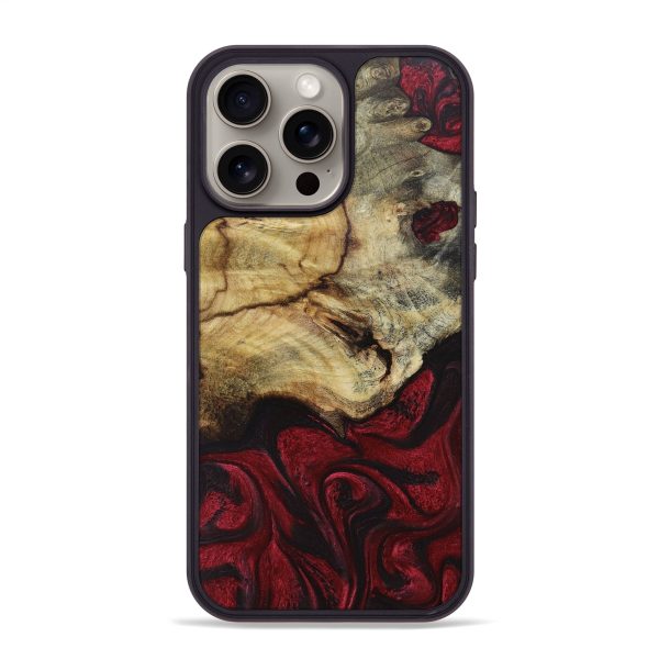 iPhone 15 Pro Max Wood+Resin Phone Case - Jamie (Red, 663679) Hot on Sale