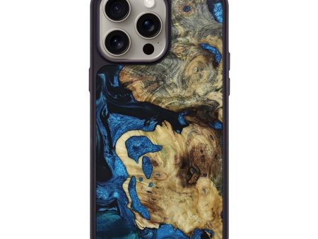 iPhone 15 Pro Max Wood+Resin Phone Case - Robyn (Blue, 665130) For Discount