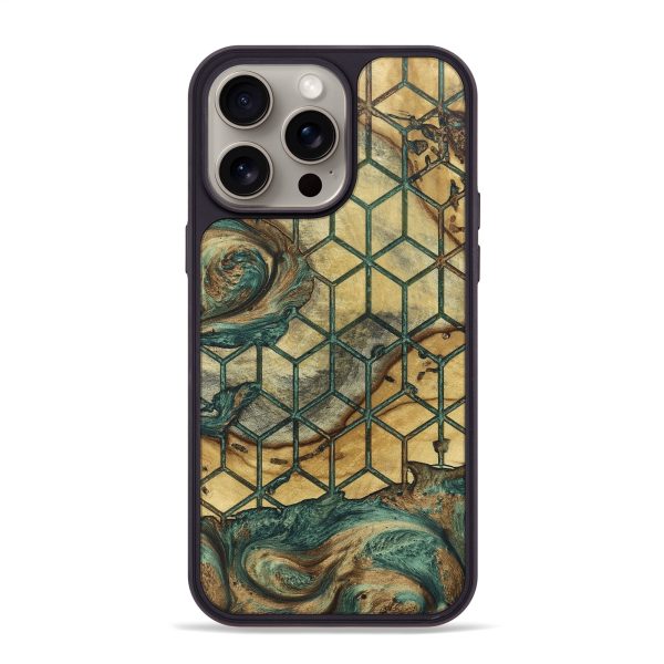 iPhone 15 Pro Max Wood+Resin Phone Case - Lacey (Pattern, 661421) Cheap