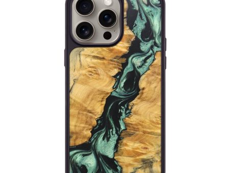 iPhone 15 Pro Max Wood+Resin Phone Case - Leroy (Green, 662942) Discount