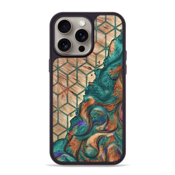 iPhone 15 Pro Max Wood+Resin Phone Case - Delaney (Pattern, 662894) For Sale