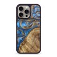 iPhone 15 Pro Max Wood+Resin Phone Case - Muriel (Teal & Gold, 662853) Online now