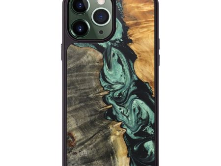 iPhone 13 Pro Max Wood+Resin Phone Case - Sharyn (Green, 662948) Supply