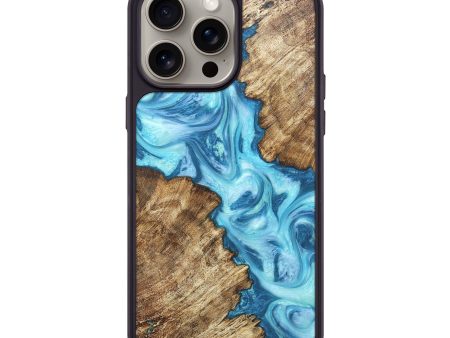 iPhone 15 Pro Max Wood+Resin Phone Case - Ryker (Blue, 662957) Online now