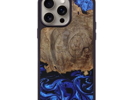 iPhone 15 Pro Max Wood+Resin Phone Case - Oscar (Blue, 661434) Online now