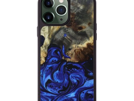 iPhone 13 Pro Max Wood+Resin Phone Case - Debby (Blue, 661429) Fashion