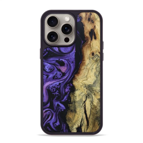 iPhone 15 Pro Max Wood+Resin Phone Case - Bret (Purple, 662872) Online