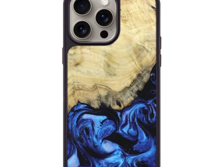 iPhone 15 Pro Max Wood+Resin Phone Case - Paige (Blue, 662924) Supply