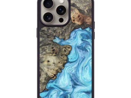 iPhone 15 Pro Max Wood+Resin Phone Case - Lauren (Blue, 662950) Fashion