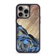 iPhone 15 Pro Max Wood+Resin Phone Case - Carmen (Teal & Gold, 662985) For Discount