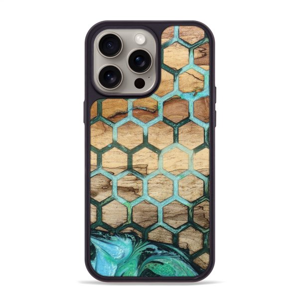 iPhone 15 Pro Max Wood+Resin Phone Case - Shelly (Pattern, 660948) on Sale